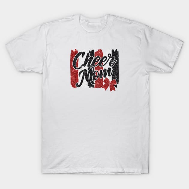 Cheer mom, red glitter faux T-Shirt by Karley’s Custom Creations